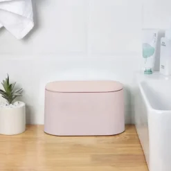 Discount {PL}Mini soptunna för bord med lock för sovrum (rosa)
