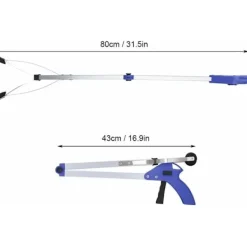 Sale Plockverktyg, skräpplockare, hopfällbar gripare för trädgårdsavfall (blått handtag)