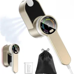 Hot [PL】Rese Mini Steamer Portabel LED Klädångare - 6 Smarta Lägen - 9s Express Uppvärmning - 1200w Klädångare - Guld