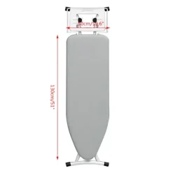 Online Polyester Strykbordsöverdrag Högtemperaturbeständigt Dubbelt Lager Strykbordsöverdrag Grå Grå Grå 130*50cm