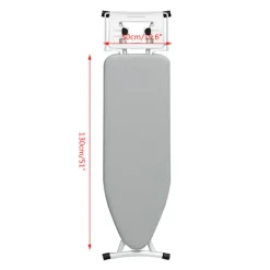 Clearance Polyester strykbordsöverdrag Högtemperaturbeständigt dubbelt lager strykbordsöverdrag Grå Grå 130*50cm Gray