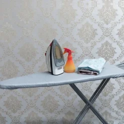 Online Polyester strykbrädsöverdrag Högtemperaturbeständigt dubbelt lager strykbrädsöverdrag Grå Gray 140*50cm