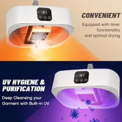 Discount Portabel Elektrisk Torktumlare 600W med Fjärrkontroll, Vikbar med Torkpåse