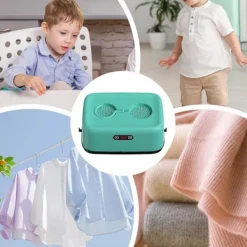 Online Portabel Elektrisk Torktumlare 600W för Resor, Lägenhet, Husbil, Hem, med Förvaringsväska (Blå)