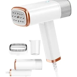 Portabel Handhållen Klädångare - Snabb Uppvärmning, med Borste & Mätkopp - Skrynkelborttagare för Hemmet, Kontoret och Resor