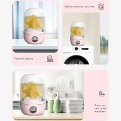 Hot EASTVAPS Portabel Mini Tvättmaskin, Automatisk Tvättrengörare med Uppladdningsbart Batteri