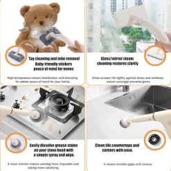 Portabel Multifunktionell Ångtvätt – Handhållen Högtemperatursrengörare med Flera Tillbehör, Kemikaliefri Rengöring för Hem, Kök, Badrum & Bil