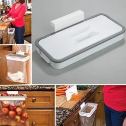 Online Portabel Sopkassehållare Hängande Husvagn Sopkassehållare med Lock Köks Sopkasseförvaringsställ