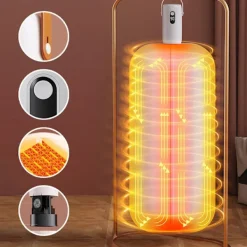 Outlet Portabel Tørretumbler, Minitork, Lågljud, Timer & Överhettningsskydd, för Resor, Camping, Dorm & Vått Väder