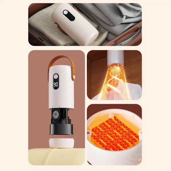 Outlet Portabel Tørretumbler, Minitork, Lågljud, Timer & Överhettningsskydd, för Resor, Camping, Dorm & Vått Väder