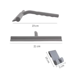 Outlet Praktisk fönsterraka, fönsterraka med silikonkrok för badrum, kök, spegel, fönsterrengöring (grå)