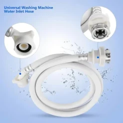 Best Premium PVC Tvättmaskinslangar - Slang för Tvättmaskin Vatteninloppsrör Anslutning, Vit Lång Längd Universal (2 meter)