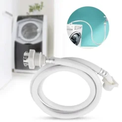 Best Premium PVC Tvättmaskinslangar - Slang för Tvättmaskin Vatteninloppsrör Anslutning, Vit Lång Längd Universal (2 meter)