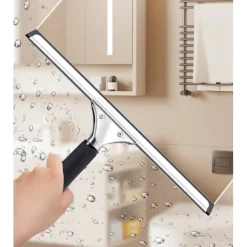 New Professionell Fönsterrengöringssats - Svart Skrapa och Blå Mikrofiber Fönsterputs, 14 Tum