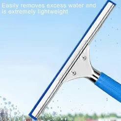 Outlet Professionell fönsterskrapa med gummiläpp, långt handtag, badrumsdusch, fönstertorkare, glasrengöringsverktyg 30cm black