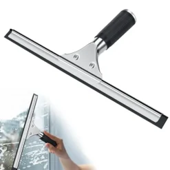 Best Professionell fönsterskrapa, fönsterskrapa i rostfritt stål med 35 cm blad, för rengöring och torkning av glas, etc.