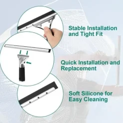 Sale ECLshop Professionell fönsterskrapa, fönsterskrapa i rostfritt stål med 35 cm blad, för torkning och rengöring av glas