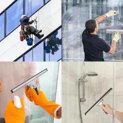 Sale ECLshop Professionell fönsterskrapa, fönsterskrapa i rostfritt stål med 35 cm blad, för torkning och rengöring av glas