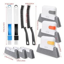 Hot Professionell fönsterspår- och spårborste rengöringsborste spårskrubber med 7-delat verktyg djup fönsterspårrengörare