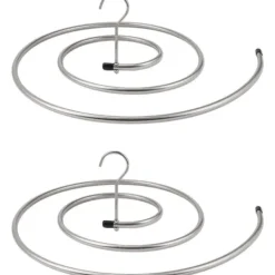Outlet QU/2 st torkställ för kläder Rostfritt stål tvätthållare Spiralhängare för filtar, lakan, gardiner (silver)