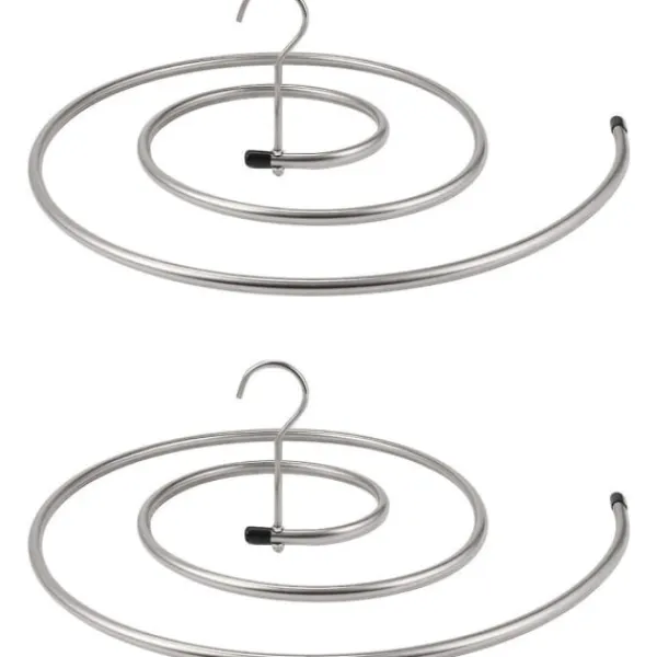 Outlet QU/2 st torkställ för kläder Rostfritt stål tvätthållare Spiralhängare för filtar, lakan, gardiner (silver)