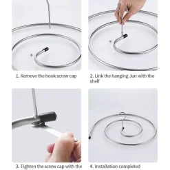 Outlet QU/2 st torkställ för kläder Rostfritt stål tvätthållare Spiralhängare för filtar, lakan, gardiner (silver)