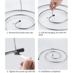 Online QU/2 st torkställ för kläder Rostfritt stål tvätthållare Spiralhängare för filtar, lakan, gardiner (silver)