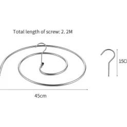 Online QU/2 st torkställ för kläder Rostfritt stål tvätthållare Spiralhängare för filtar, lakan, gardiner (silver)