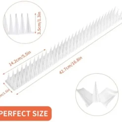 QU/5m Fågelpiggar, Duvpiggar, Kråkpiggar, Säkra för duvor, sparvar, kråkor och balkonger (12-pack, vit)