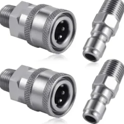 Online QU-St Högtryckstvätt Koppling, 1/4 tum NPT Rostfritt Stål Snabbkoppling Hane Hona (Extern Gänga), A