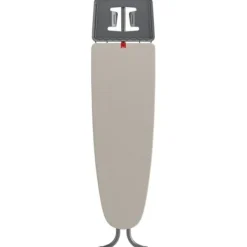 RAYEN 6141.01 Premium Strykbräda med Stöd för Strykjärn och Klädhängare, Metall, Gråbeige, 120,5 x 41 cm Grisbeige