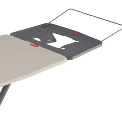 RAYEN 6141.01 Premium Strykbräda med Stöd för Strykjärn och Klädhängare, Metall, Gråbeige, 120,5 x 41 cm Grisbeige