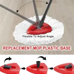Clearance Röd Spin Mop Ersättningshuvud för Vileda Mopp, Triangel Spin