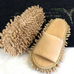 Sale Rengör tofflor för att torka av golvet med öppen tå, lata tofflor S Beige