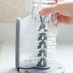 Northix Rengörare med sugkoppar för glas grå