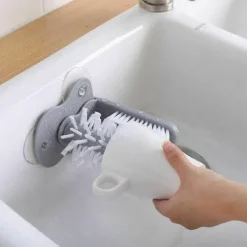 Northix Rengörare med sugkoppar för glas grå