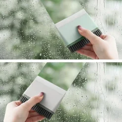 Rengöringsborstar, 2 i 1 skrubbborste för badrumsgolv, silikonrakel för speglar, rengöringsverktyg för hörnspringor