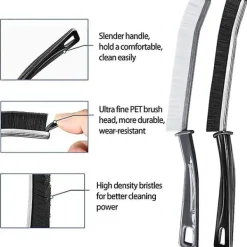 Best Rengöringsborste för badrumssprickor, små fönsterdörrspår Spårrengöringsborste, detaljrengöringsborste (blandad (2 st))