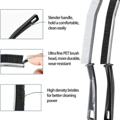 New Rengöringsborste för badrumssprickor, liten fönsterdörrsspårsrengöringsborste, detaljerad rengöringsborste (Blandad (2 st))
