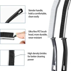 Rengöringsborste för badrumssprickor, liten rengöringsborste för fönster- och dörrspår, detaljerad rengöringsborste (Blandad(2st))