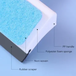 Best JIUSAIRUI Rengöringsborste för fönsterglas Dubbelsidig svamptorkare 18*11.5*4,.5cm blue