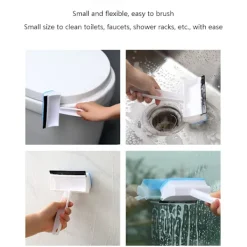 Best JIUSAIRUI Rengöringsborste för fönsterglas Dubbelsidig svamptorkare 18*11.5*4,.5cm blue