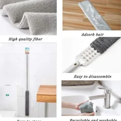 Discount Rengöringsborste för springor, Utdragbar dammvippa infällbar och tvättbar, Mikrofiberfjäderdamvippor återanvändbara för rengöringsborste för hem, sovrum och kök | Fyndiq