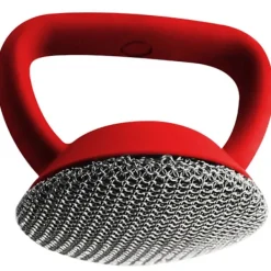 Discount Fww Rengöringsborste med handtag, metallnät, skrubbborste, diskborste Red