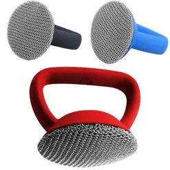 Discount Fww Rengöringsborste med handtag, metallnät, skrubbborste, diskborste Red