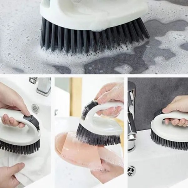 Hot Rengöringsborste, Skrubbborste för Skrubbning av Badrumsgolv Matta Vit