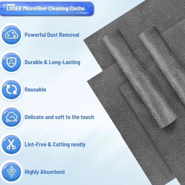 Hot Rengöringsdukar 30x30cm, 5-pack Återanvändbara Tjocknade Magiska Mikrofiberdukar för Fönster Spegel Bil