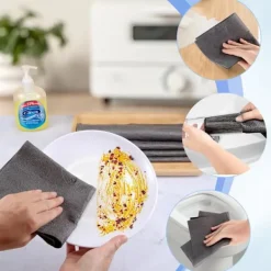 Hot Rengöringsdukar 30x30cm, 5-pack Återanvändbara Tjocknade Magiska Mikrofiberdukar för Fönster Spegel Bil