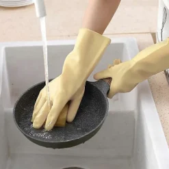 Online Rengöringshandskar i Gummi Gula Hushåll Återanvändbara Diskhandskar