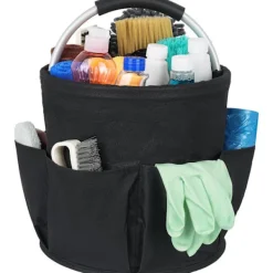Outlet Rengöringskorg med handtag, rengöringsorganisatör med flera fickor, 28*28 cm, lätt att rengöra och transportera